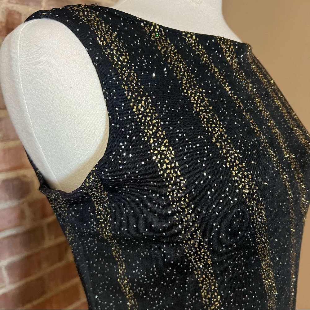 Vintage Black, Silver and Gold Sparkle, Shimmer Tank/Top -Size L -TP11